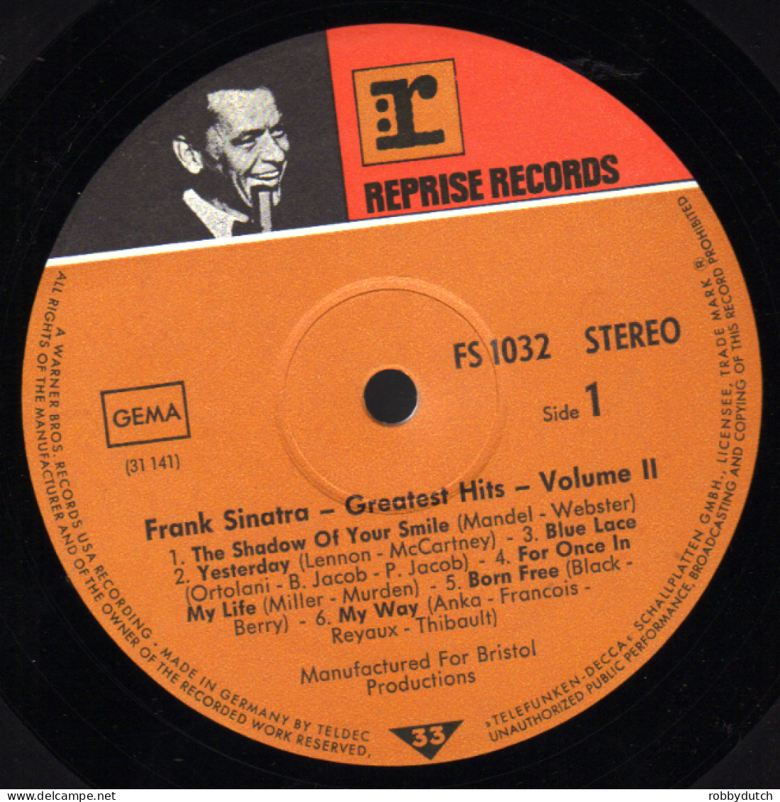 * LP *  FRANK SINATRA - GREATEST HITS Vol. II  (Germany 1969) - Jazz