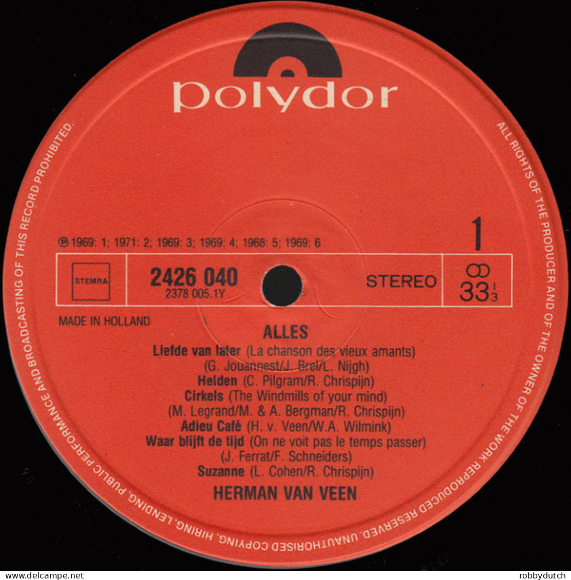 * LP *  HERMAN VAN VEEN - ALLES (Holland 1971 EX) - Autres - Musique Néerlandaise