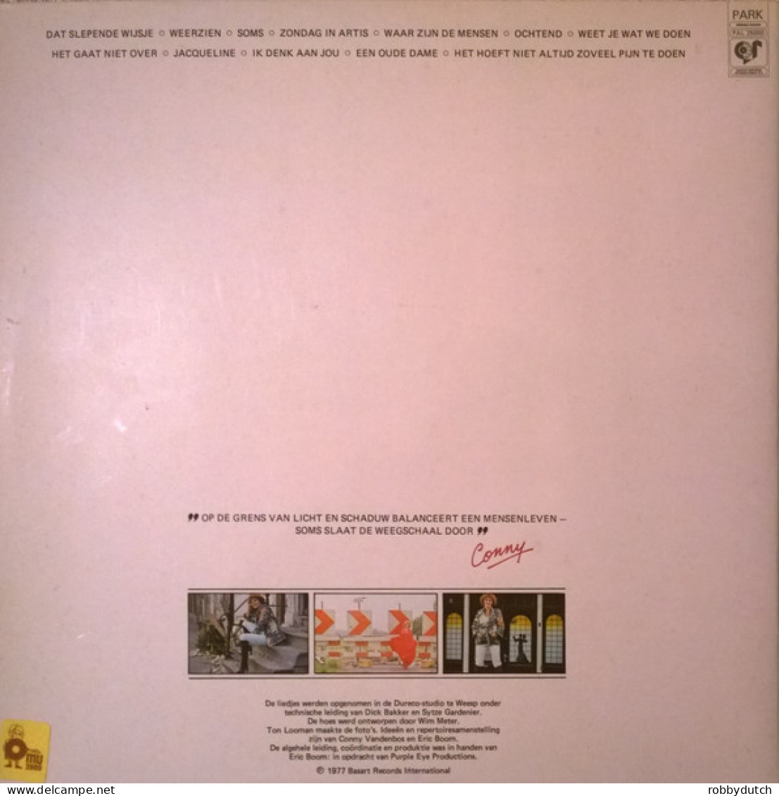 * LP *  CONNY VANDENBOS - LICHT EN SCHADUW (Holland 1977 EX) - Humor, Cabaret