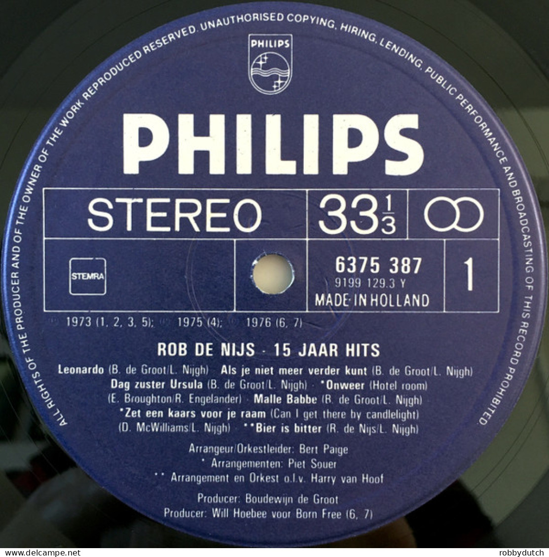 * 2LP * ROB DE NIJS - 15 JAAR HITS (Holland 1977 EX) - Sonstige - Niederländische Musik