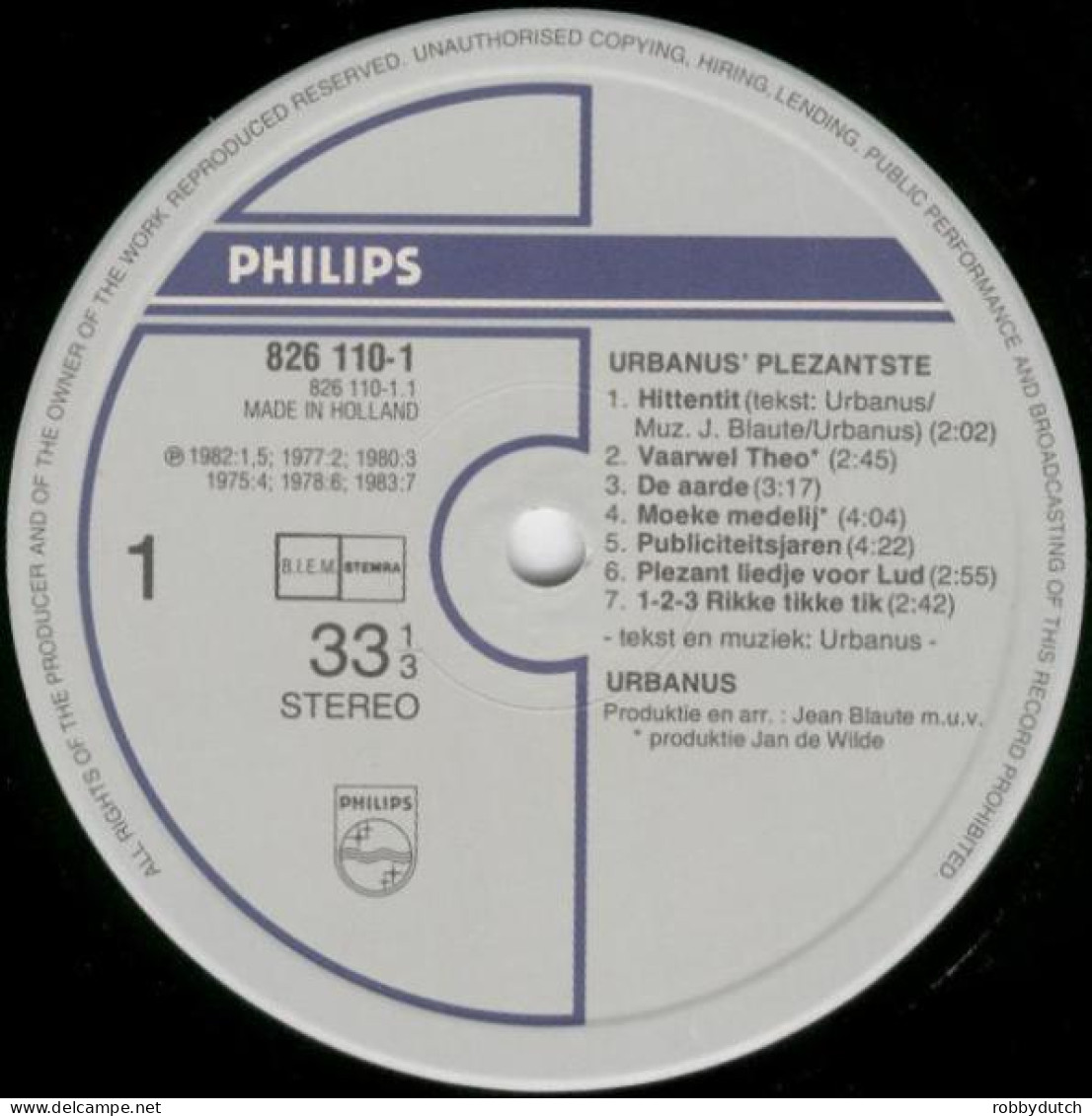 * 2LP *  URBANUS' PLEZANTSTE (Holland 1985)