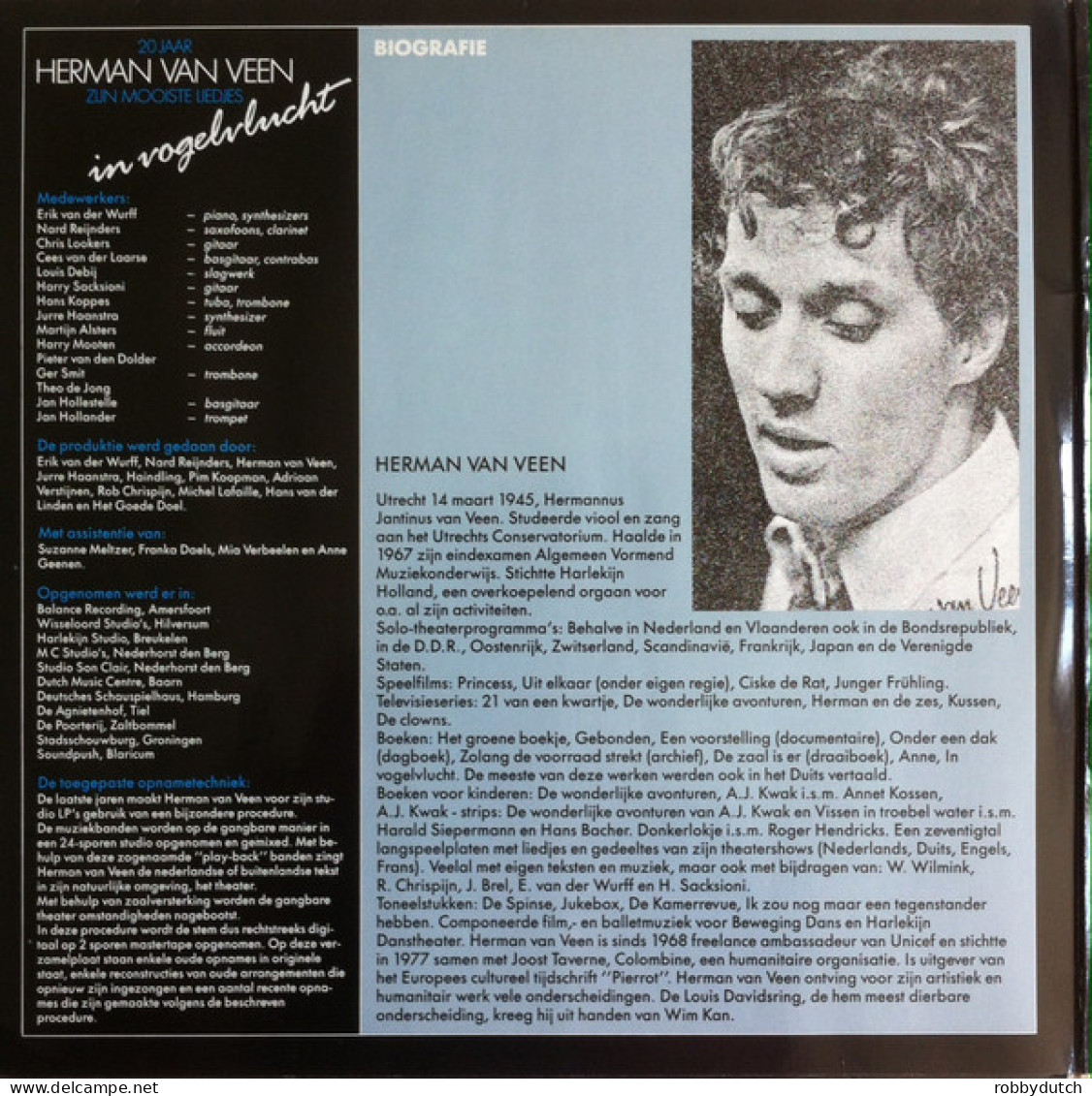 * 2LP *  HERMAN VAN VEEN - IN VOGELVLUCHT (Zijn Mooiste Liedjes) (Holland 1987 EX!!) - Other - Dutch Music