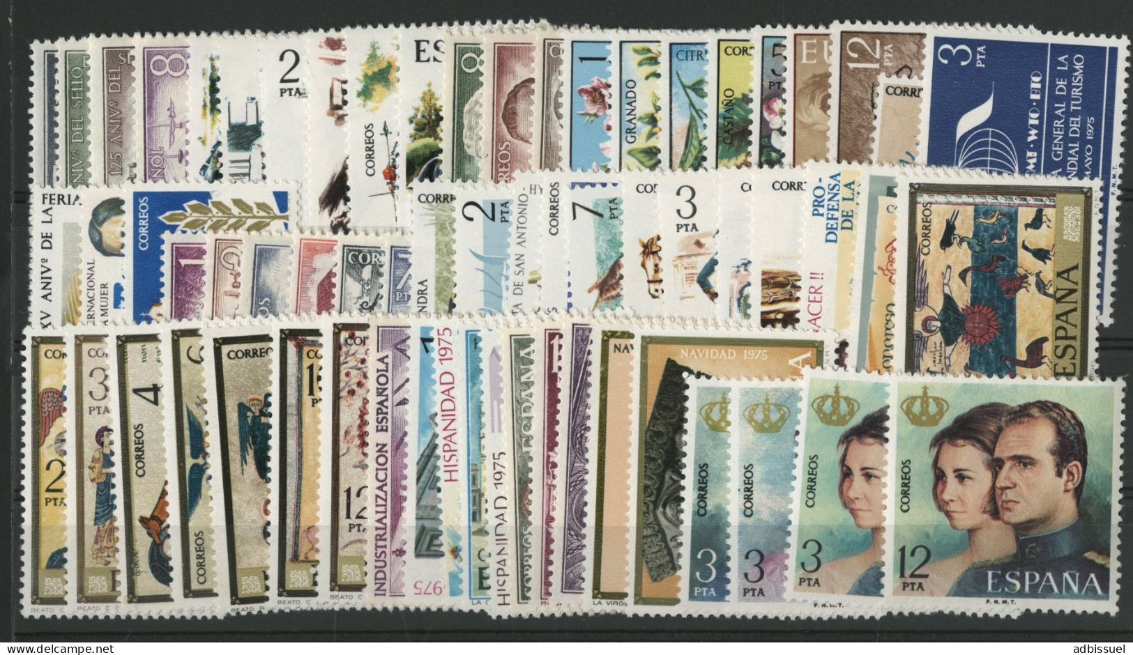 ESPAGNE ANNEE COMPLETE 1975 Cote 52,35 € Neufs ** (MNH) Edifil N° 2232 à 2305 Y &T N° 1886 à 1951 - Full Years