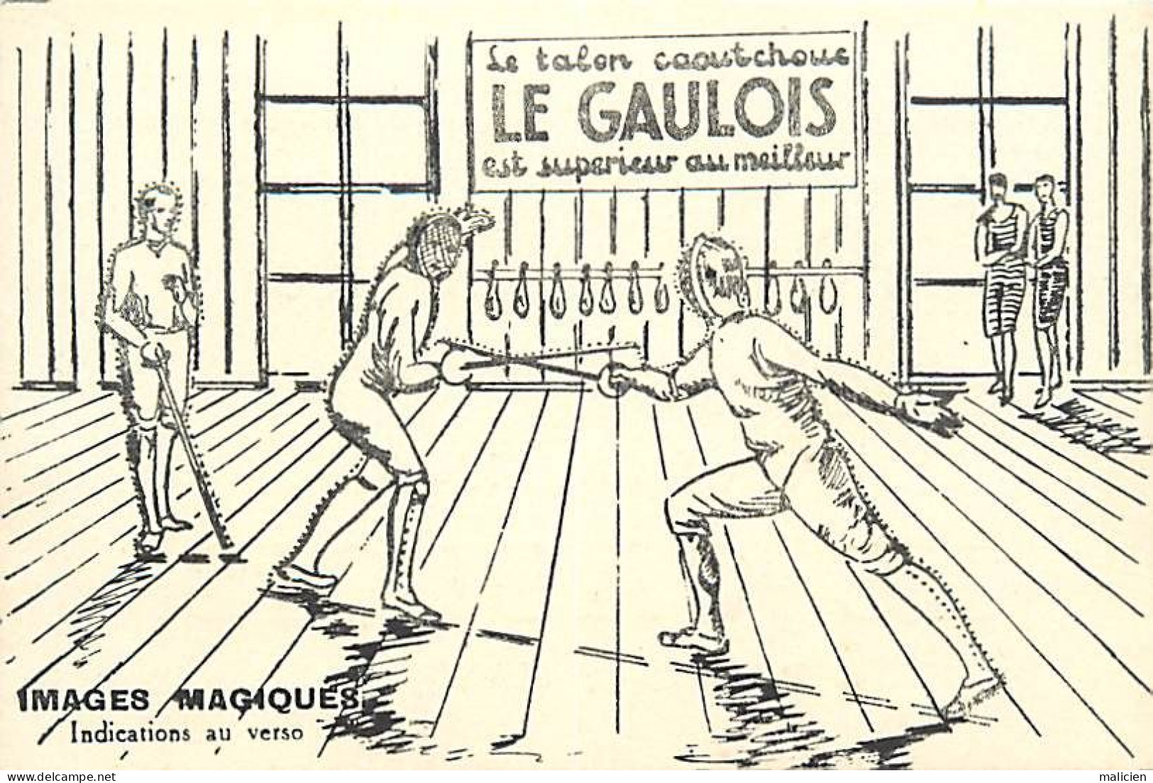 -thème Div.- Ref-RR840- Sports - Escrime - Escrimeurs - Image Magique - Publicité  Bergougnan - Le Gaulois - - Fencing