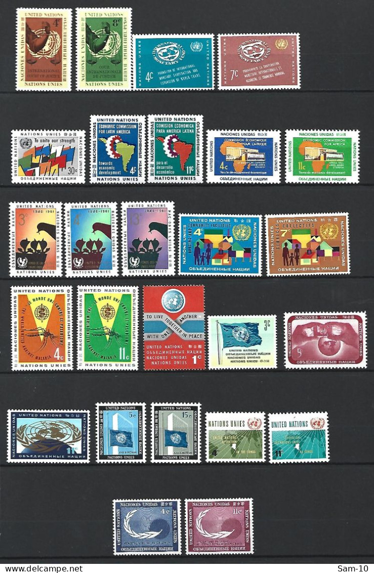 Année 1961/62 Compléte Nation Unies  New York En Neuf * N 84/109 - Unused Stamps