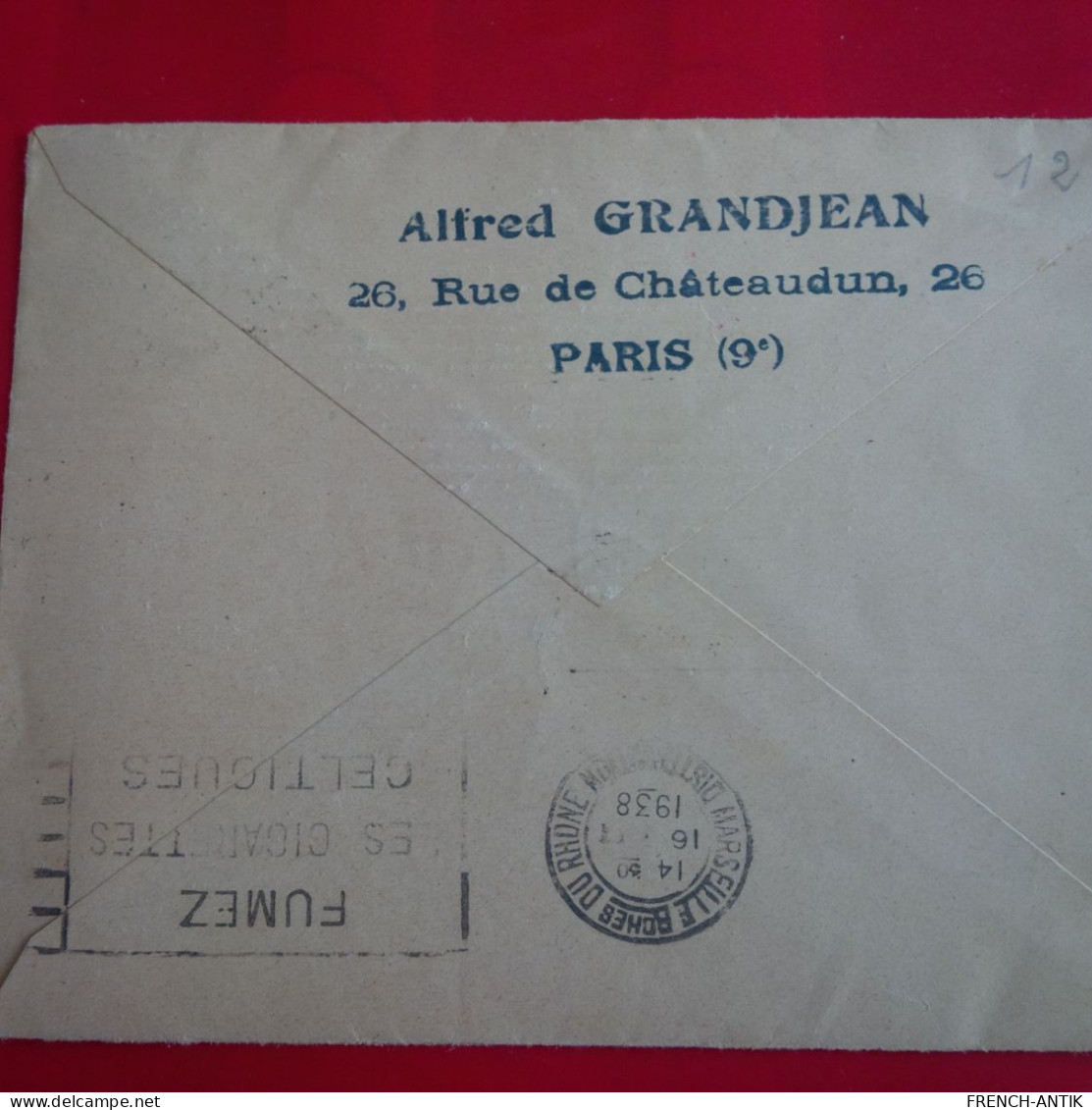 LETTRE PARIS POUR MARSEILLE INAUGURATION LIGNE POSTALE AERIENNE PARIS NICE 1938 - Lettres & Documents