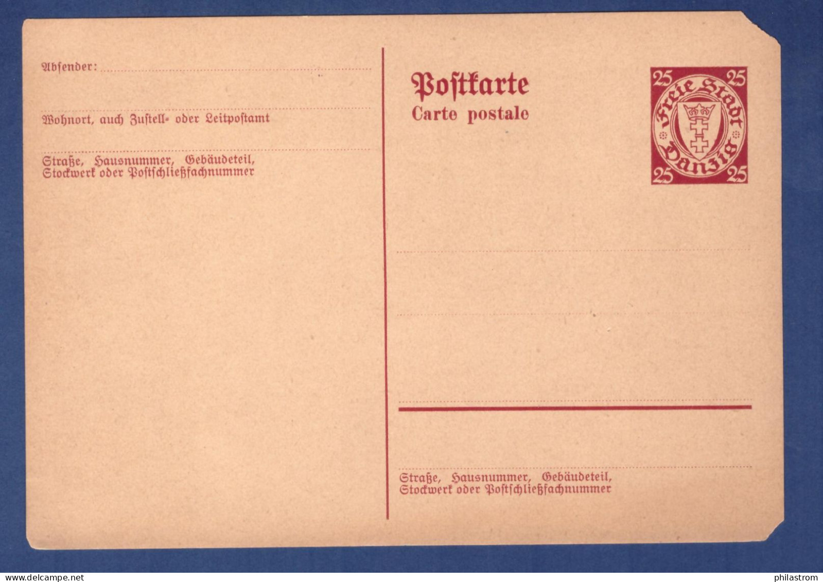 Danzig Postkarte - Ganzsache P54    (2YQ-214) - Postwaardestukken