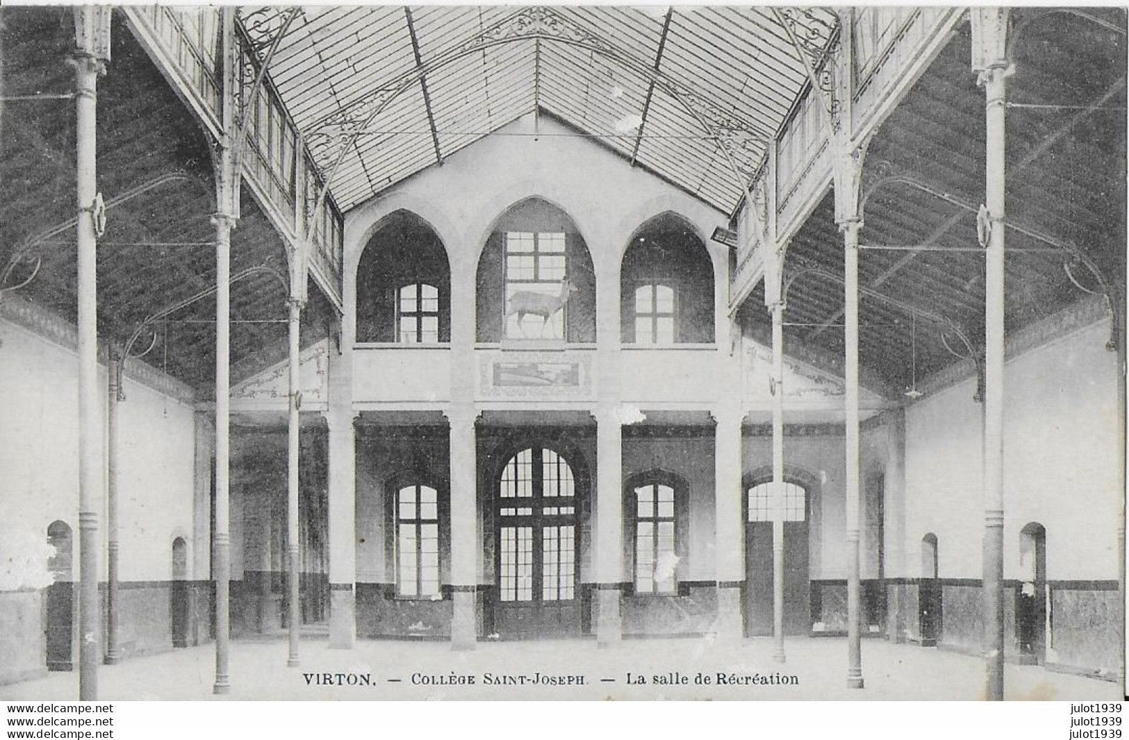 AA+....  VIRTON ..-- SALLE De RECREATION  Au COLLEGE St JOSEPH . 1923 Vers SENSENRUTH ( Mme Veuve BLONDLET ) .  Vverso . - Virton