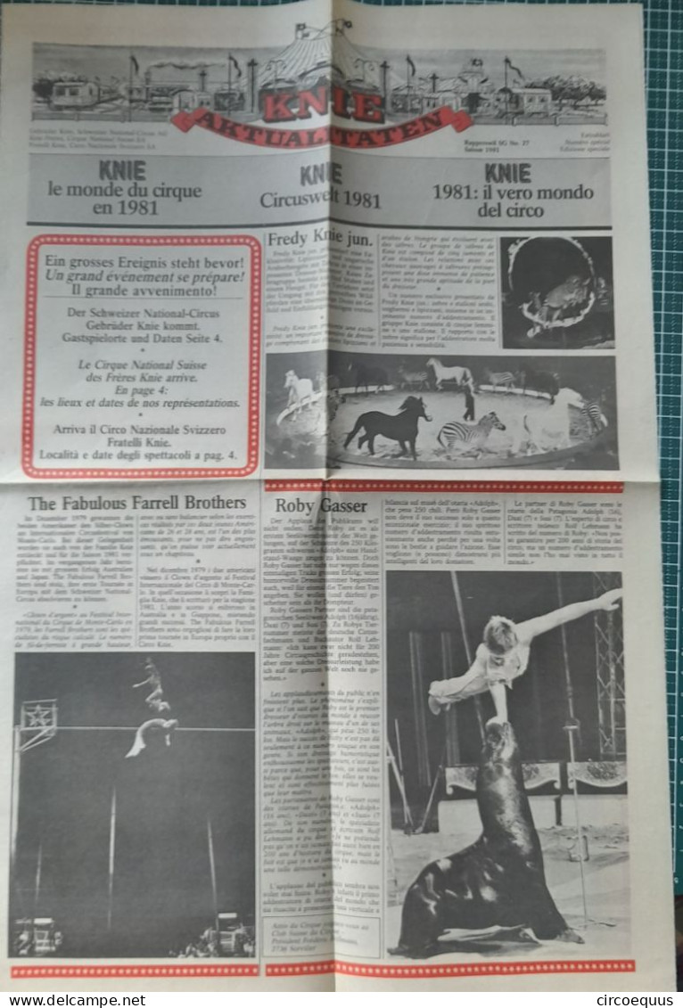 Circus Knie Zeitung Journal - Arte