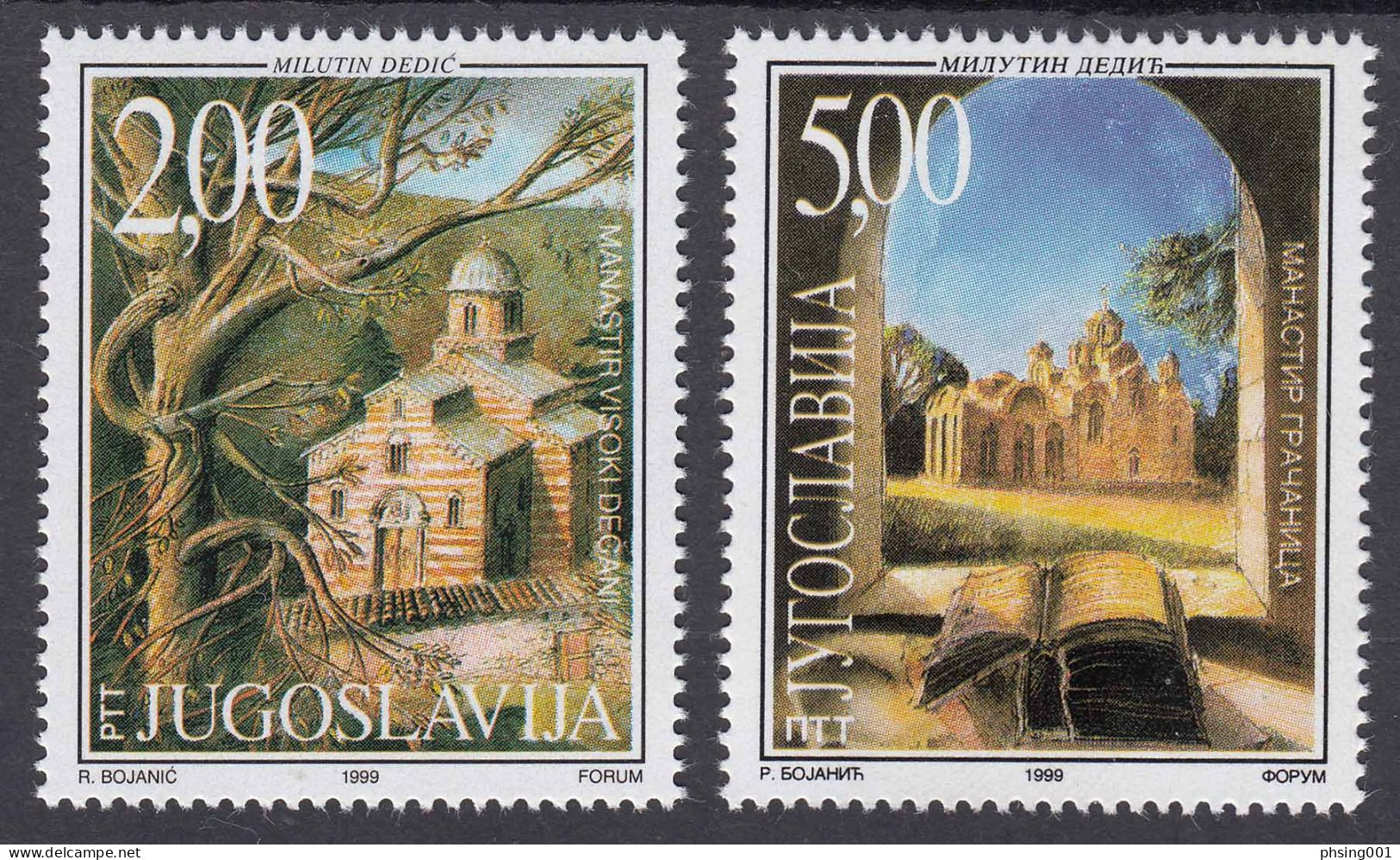 Yugoslavia 1999 Europa CEPT Mushrooms Table Tennis Bridges NATO Targets, Complete Year MNH - Années Complètes