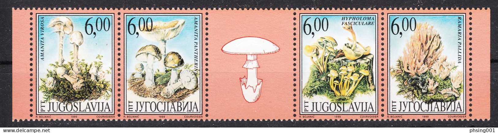 Yugoslavia 1999 Europa CEPT Mushrooms Table Tennis Bridges NATO Targets, Complete Year MNH