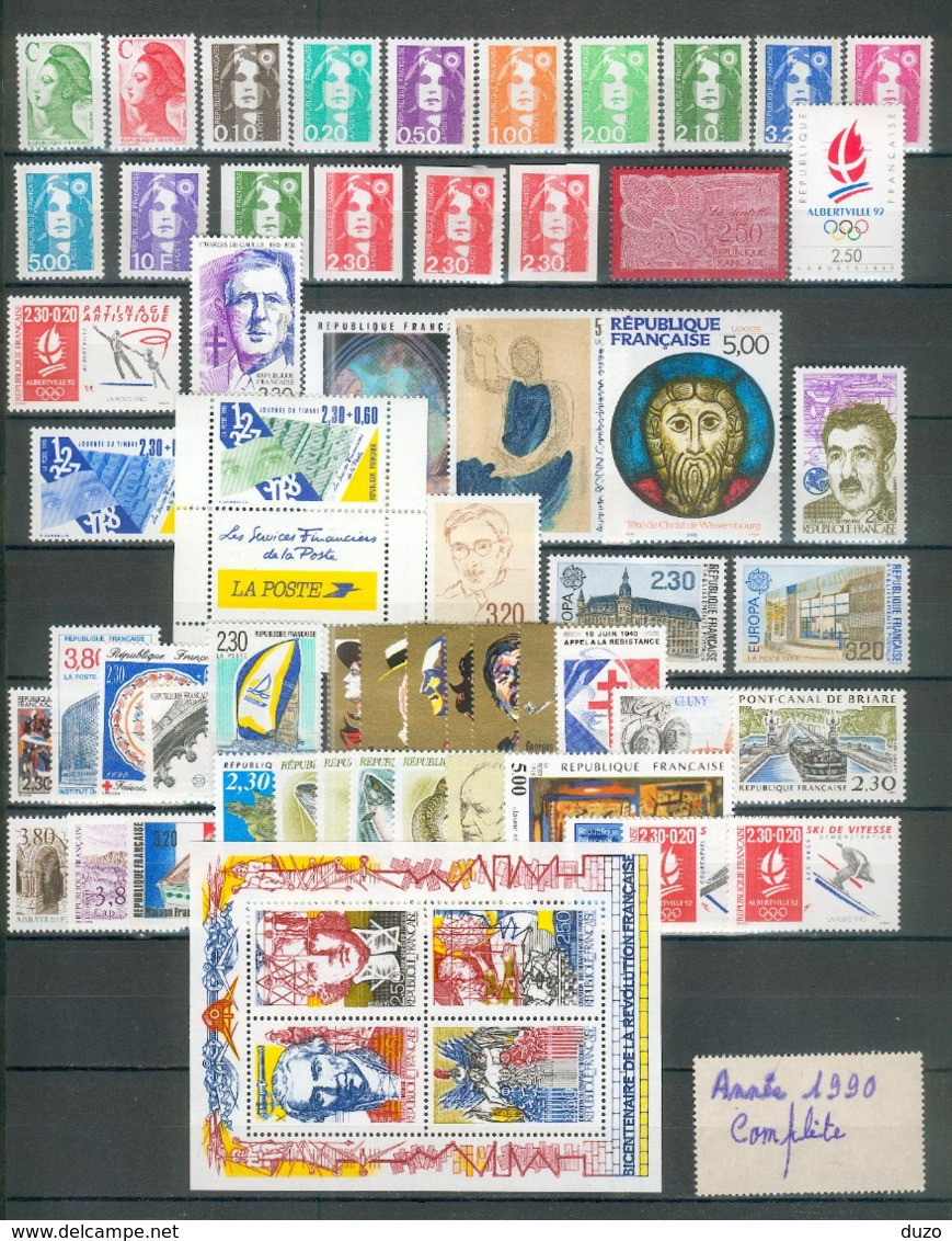 France - 1990 - Année Complète Garantie Sans Charnières Luxe ** 1er Choix Fraîcheur Postale  - 2615/ 2675 - 1990-1999