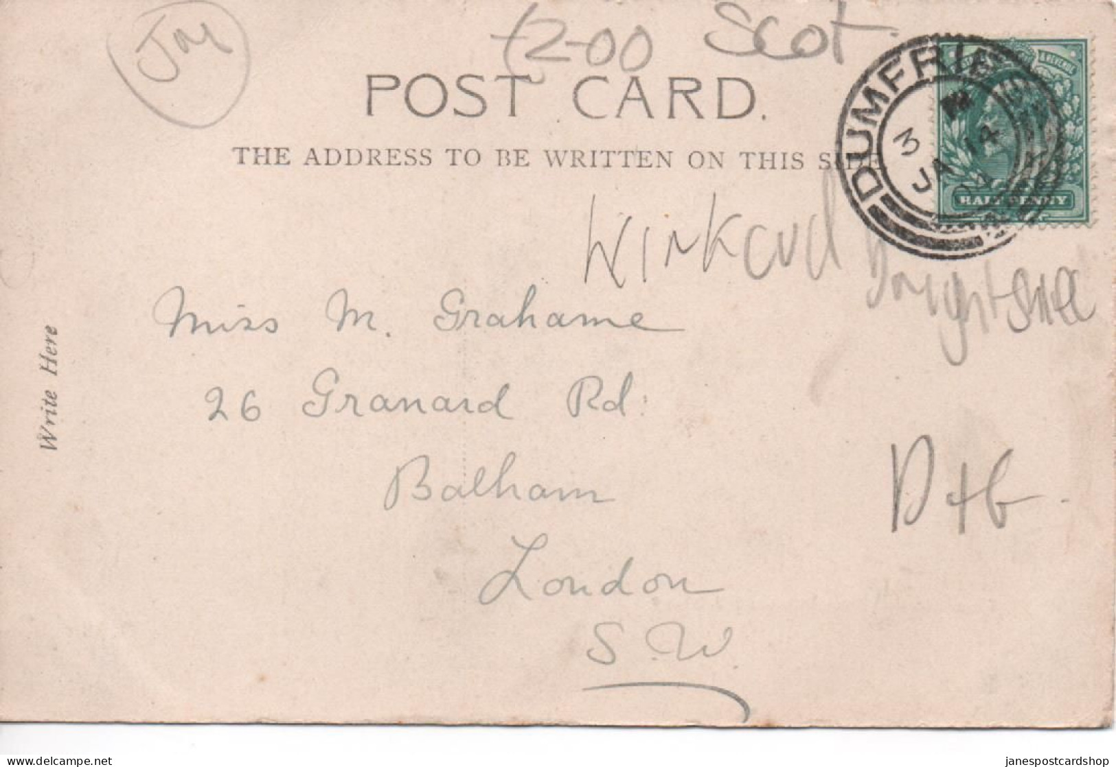 THE NAVE - SWEETHEART ABBEY -D & G - GOOD DUNFRISE POSTMARK 1904 - Dumfriesshire