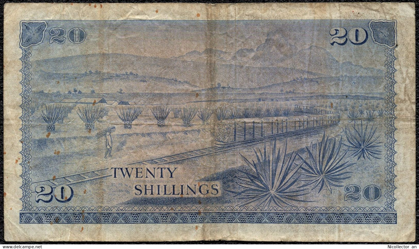 Kenya 20 Shillings 1971 P-6b F+ Banknote - Kenya