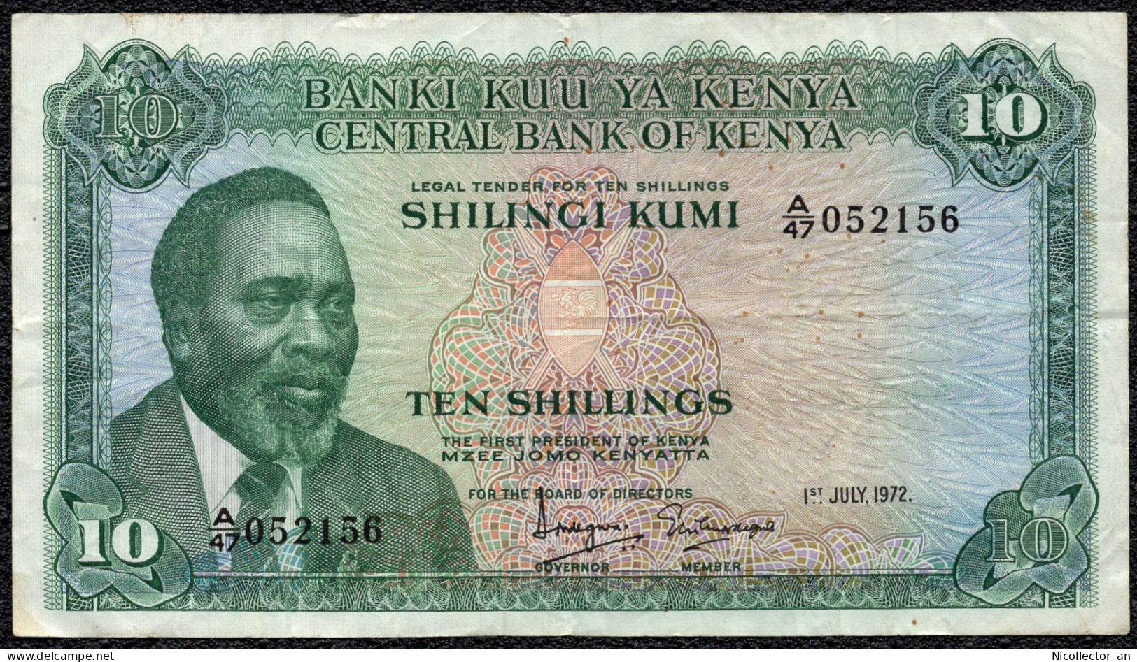 Kenya 10 Shillings 1972 VF Banknote - Kenia