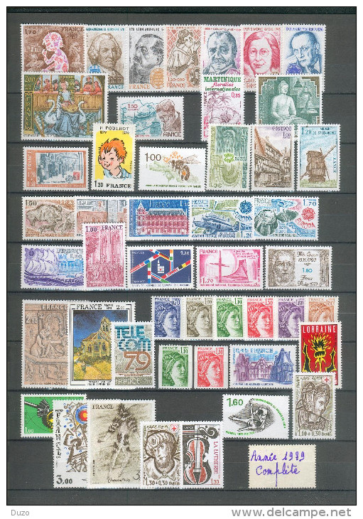 France - 1979 - Année Complète Garantie Sans Charnières Luxe** Fraîcheur Postale  - 2028 / 2072 - 1970-1979