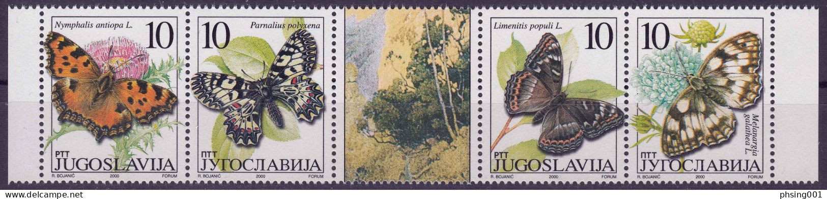 Yugoslavia 2000 Europa CEPT Millennium Butterflies Bee WWF Birds Olympic Games Sydney Costumes, Complete Year MNH - Années Complètes