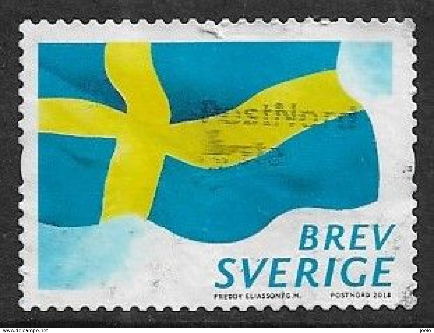 SWEDEN 2014 NATIONAL FLAG - Gebruikt