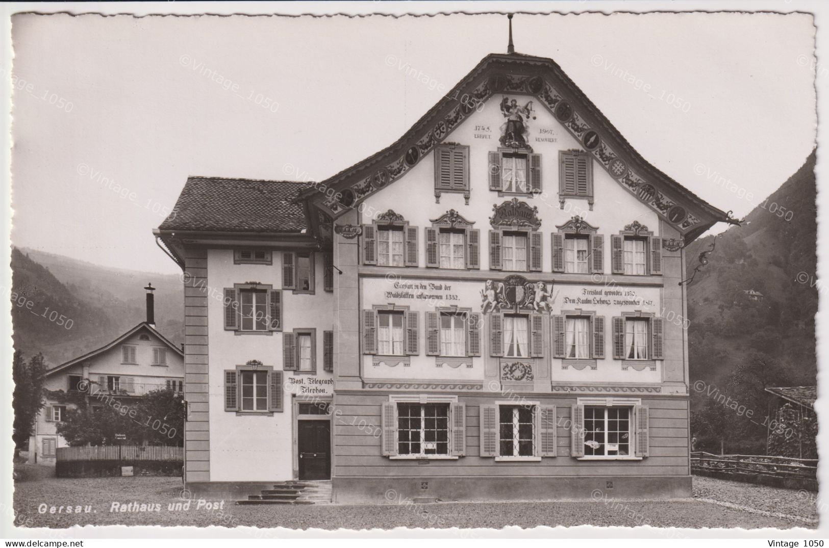 GERSAU Rathaus Und Post  N°5384 Edit Woehrli Circa 1950 +/- 9x14cm  #260628 - Gersau