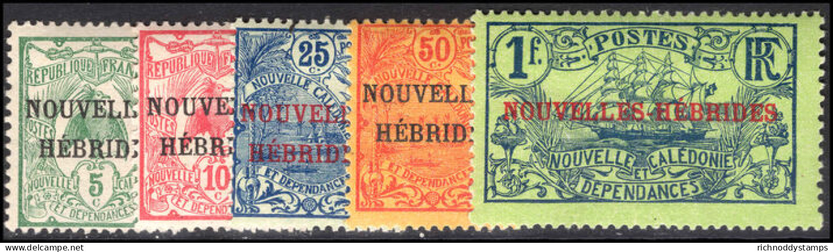 French New Hebrides 1908 Set Lightly Mounted Mint. - Neufs