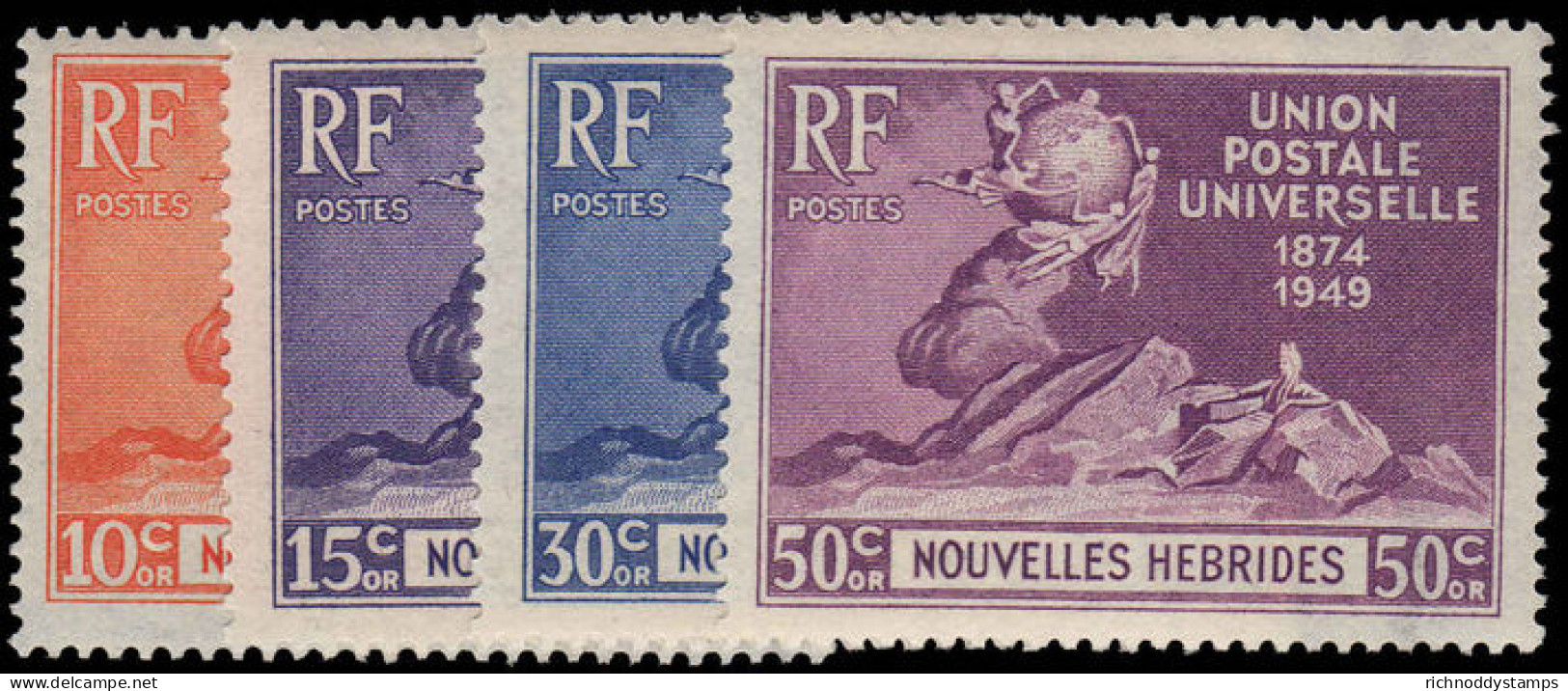 French New Hebrides 1949 UPU Fine Lightly Mounted Mint. - Unused Stamps