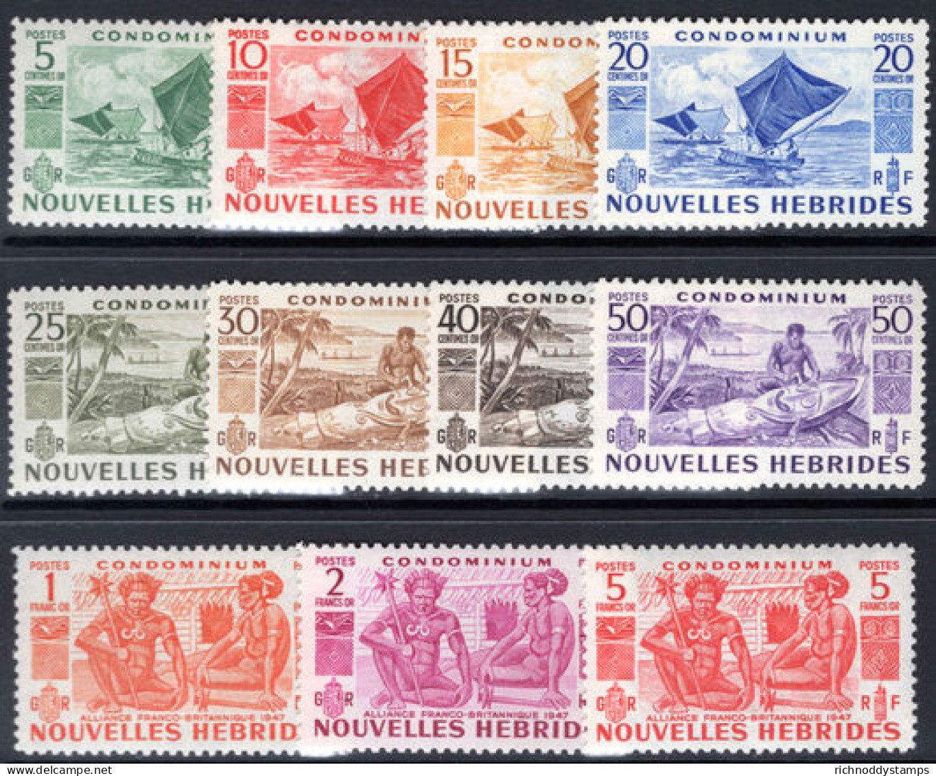 French New Hebrides 1953 Set Unmounted Mint. - Unused Stamps