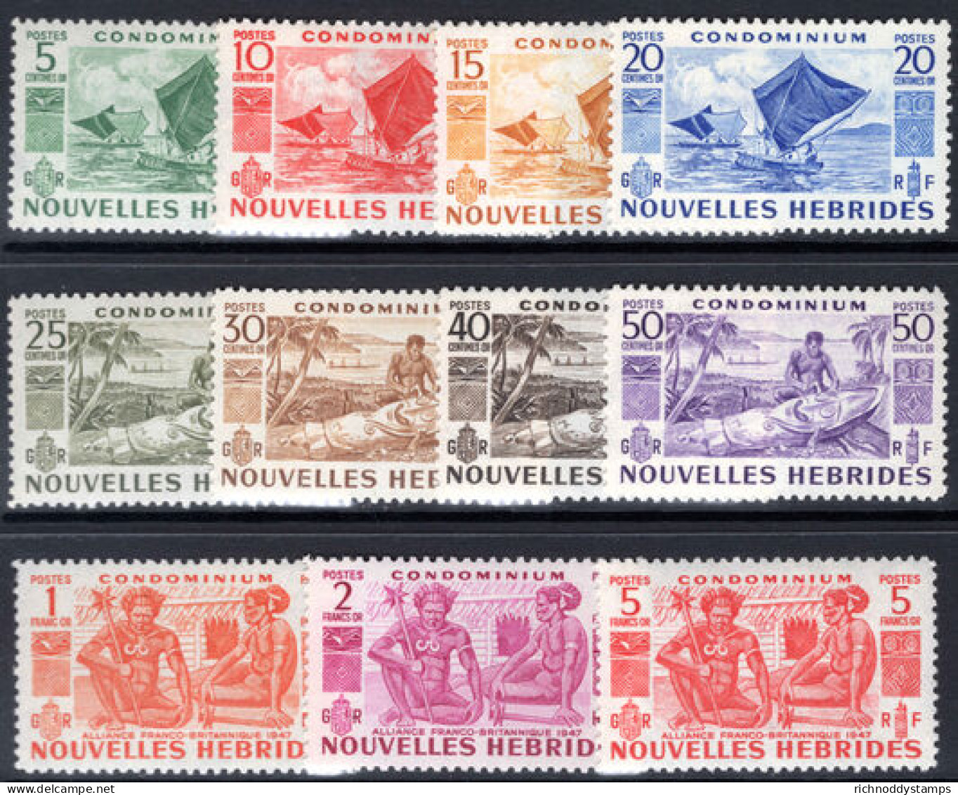 French New Hebrides 1953 Set Unmounted Mint. - Neufs