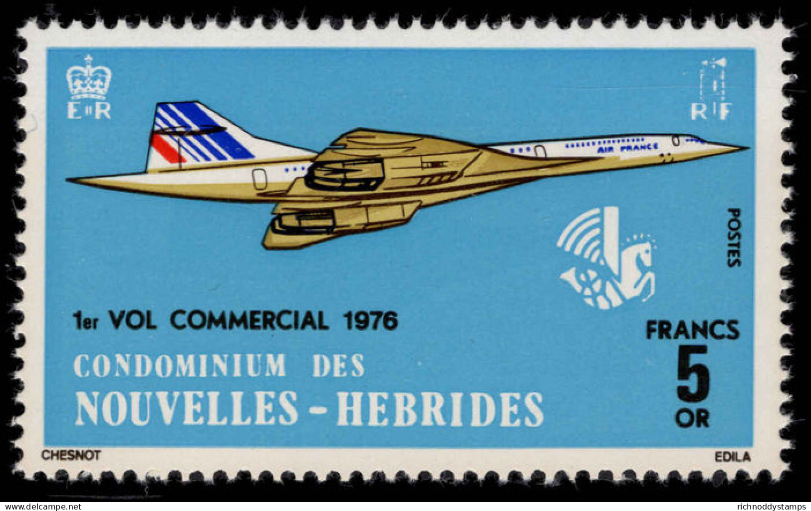 French New Hebrides 1976 Concorde Unmounted Mint. - Ongebruikt