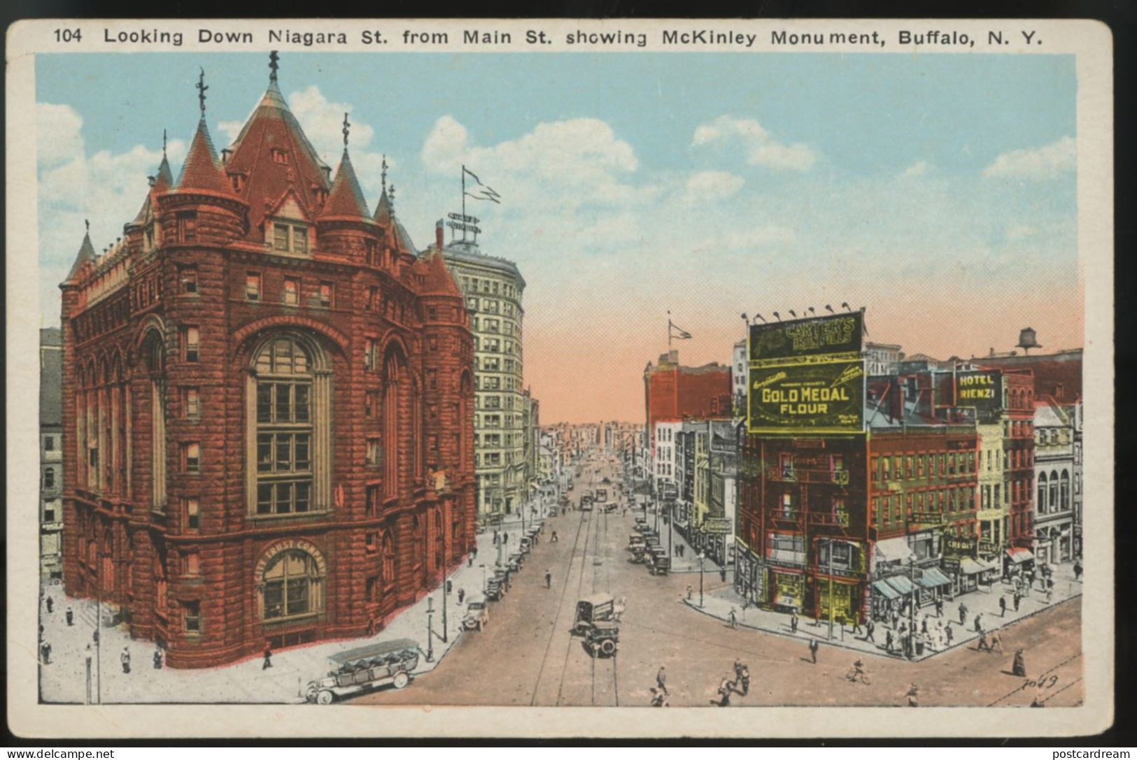 Main And Niagara Streets Buffalo New York Postcard - Buffalo