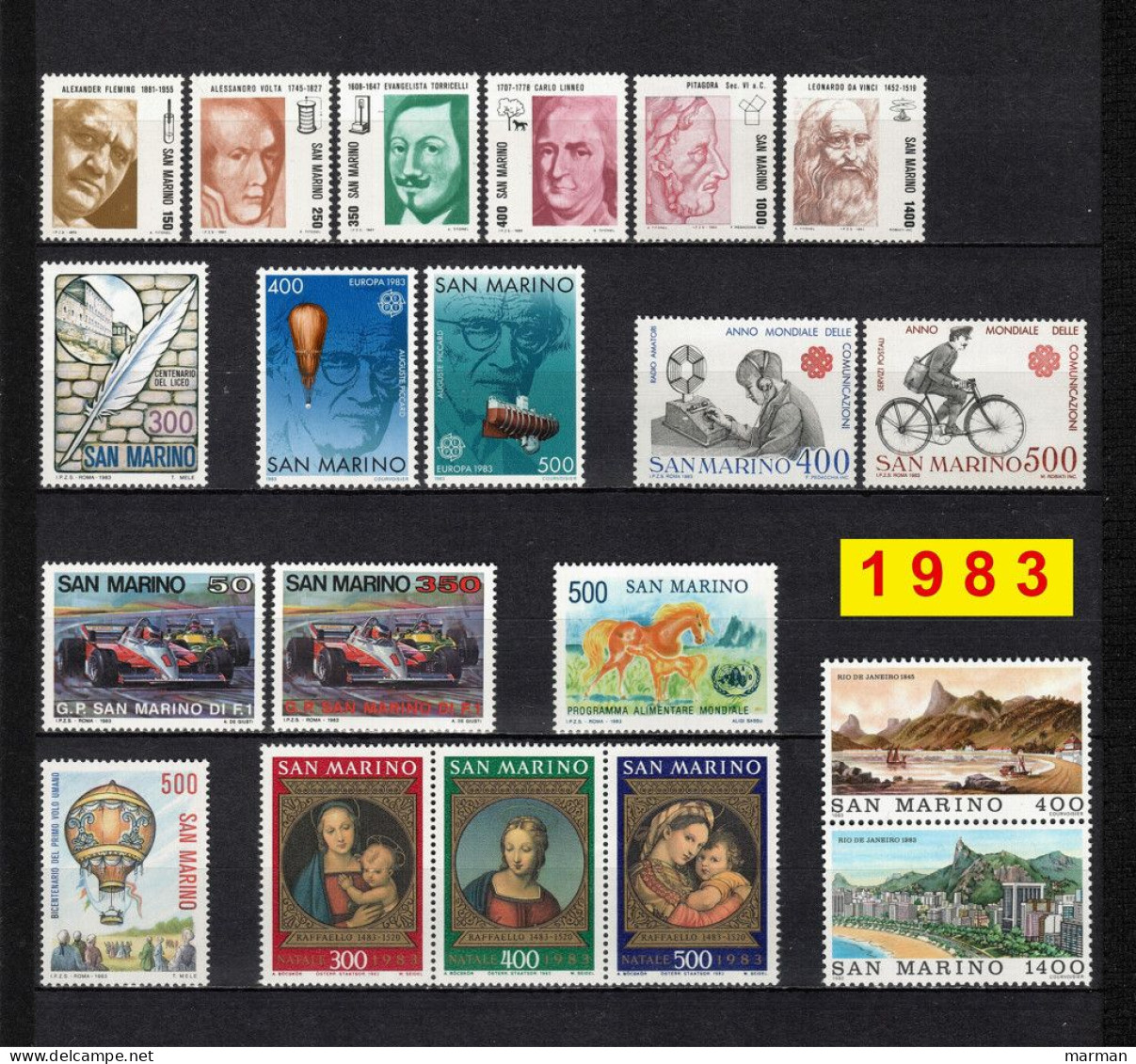 SAN MARINO 1983 Annata COMPLETA 20 Fbolli Nuovi **/MNH - Full Years