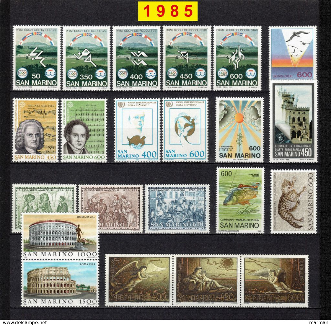 SAN MARINO 1985 Annata COMPLETA 22 Fbolli Nuovi **/MNH - Années Complètes