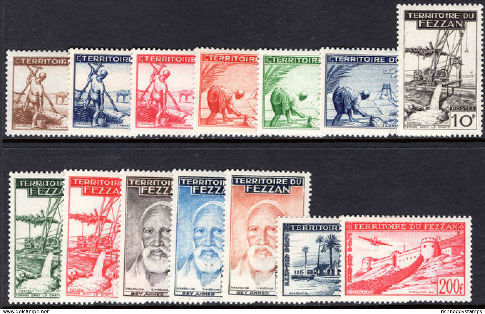 Fezzan 1951 Set Fine Lightly Mounted Mint. - Unused Stamps