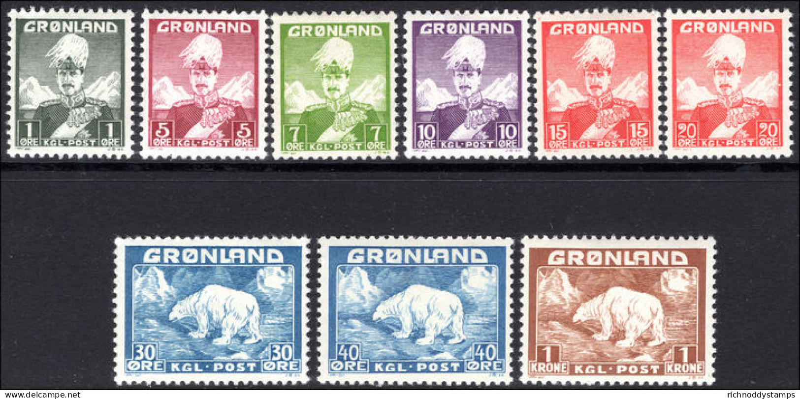 Greenland 1938-46 Set Fine Unmounted Mint. - Unused Stamps