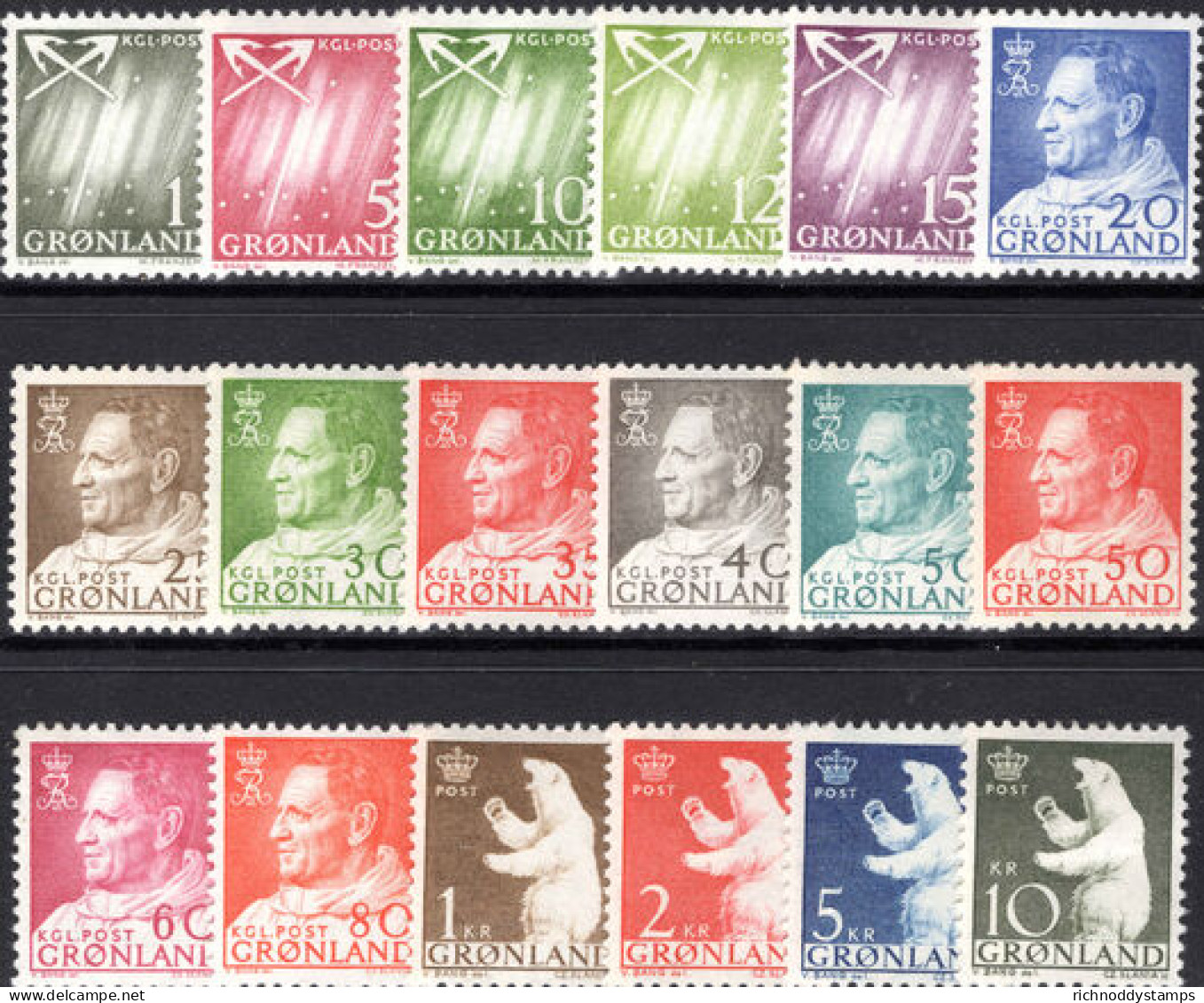 Greenland 1963-68 Set Lightly Mounted Mint. - Neufs