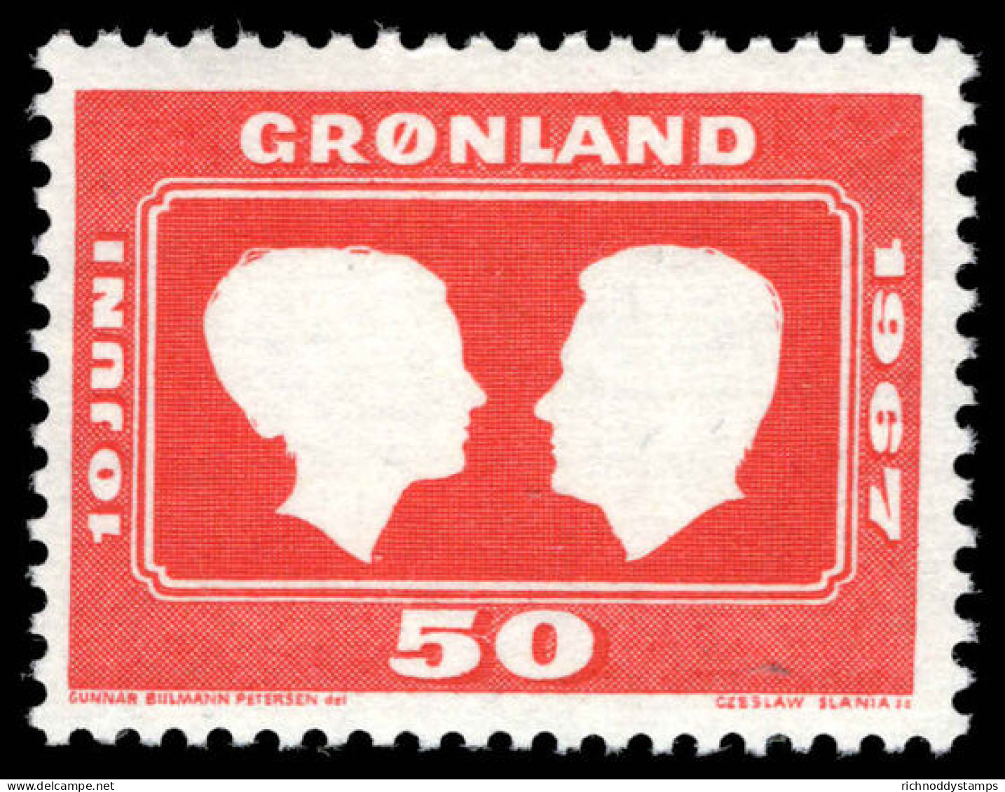 Greenland 1967 Royal Wedding Unmounted Mint. - Unused Stamps