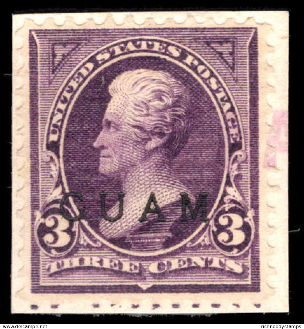 Guam 1899 3c Violet Fine Used On Piece. - Guam