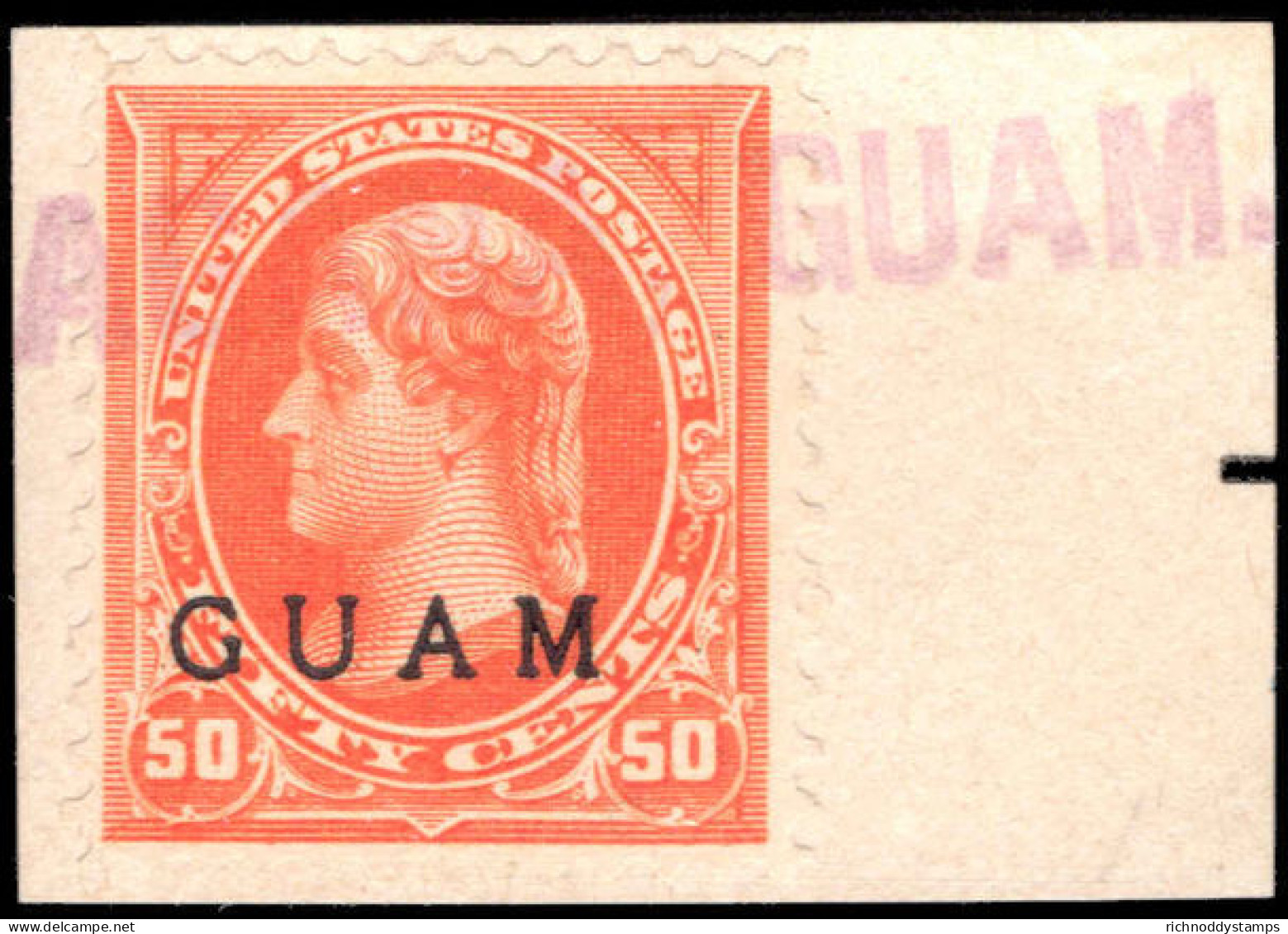 Guam 1899 50c Yellow-orange Fine Used On Piece. - Guam