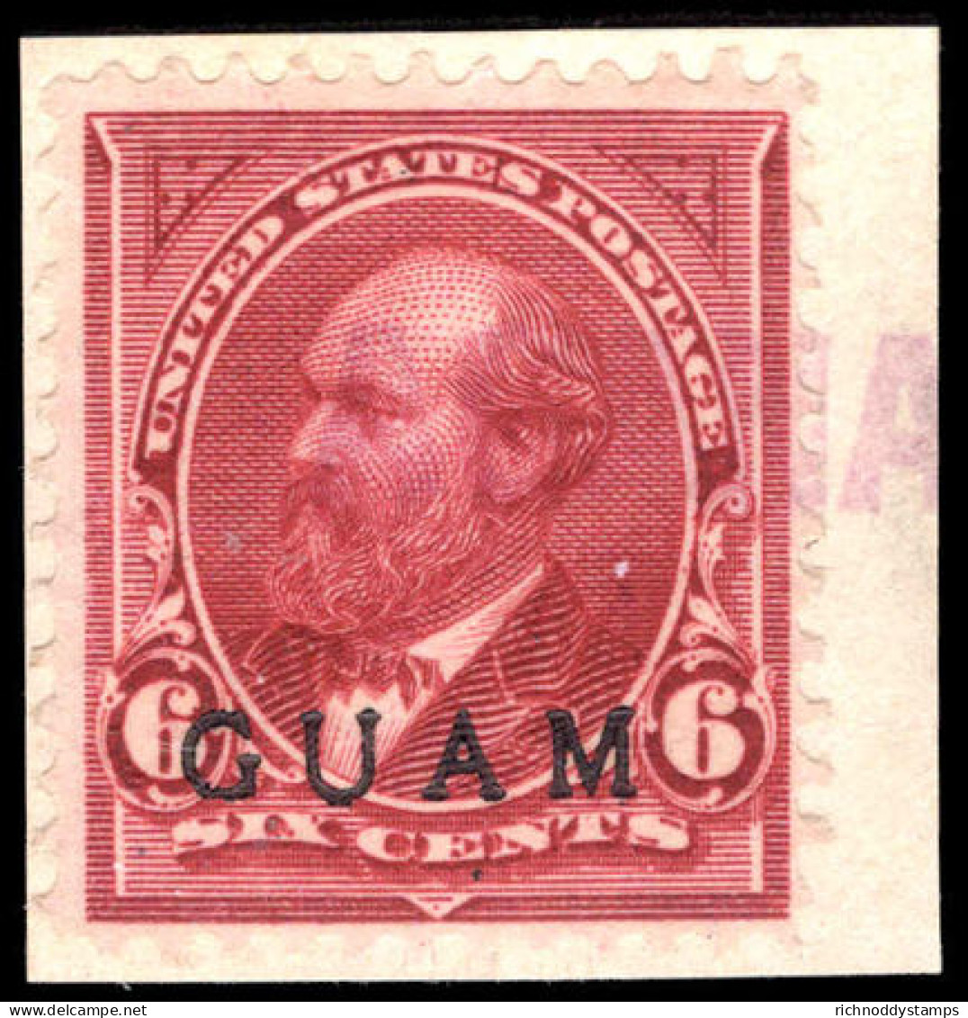 Guam 1899 6c Purple-lake Fine Used On Piece. - Guam