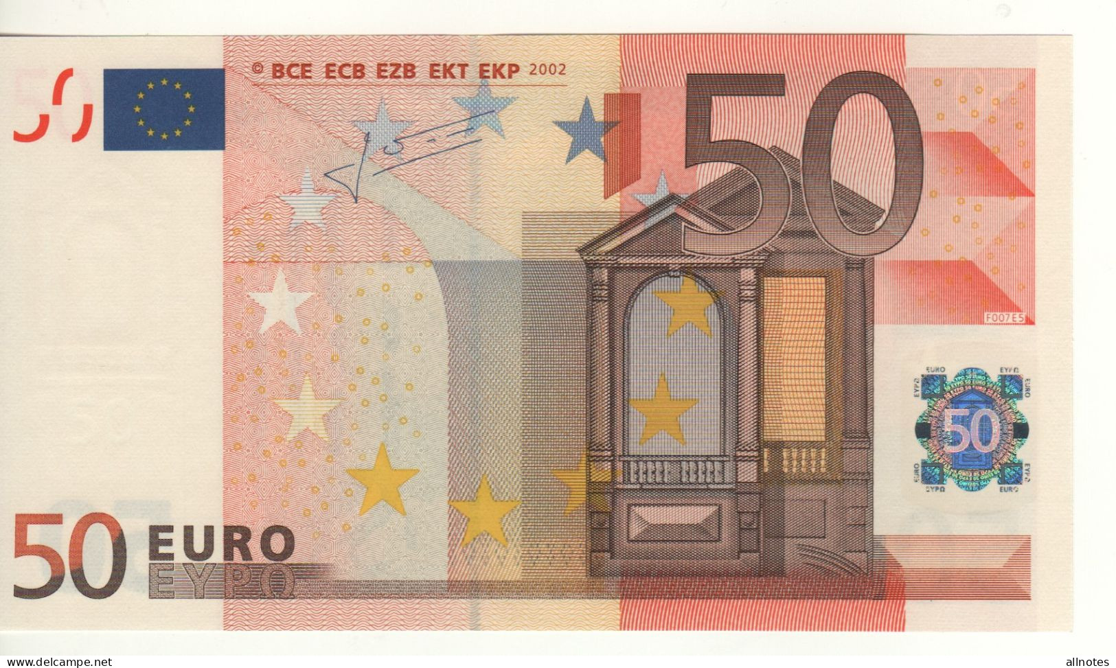 50 EURO  "S"  ITALIA    Firma  Trichet      F 007 E5   /  FDS - UNC - 50 Euro