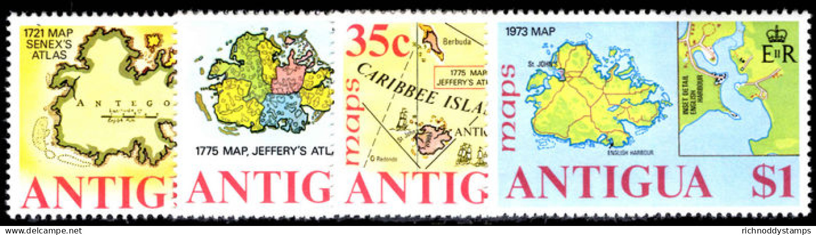 Antigua 1975 Maps Of Antigua Unmounted Mint. - 1960-1981 Autonomie Interne