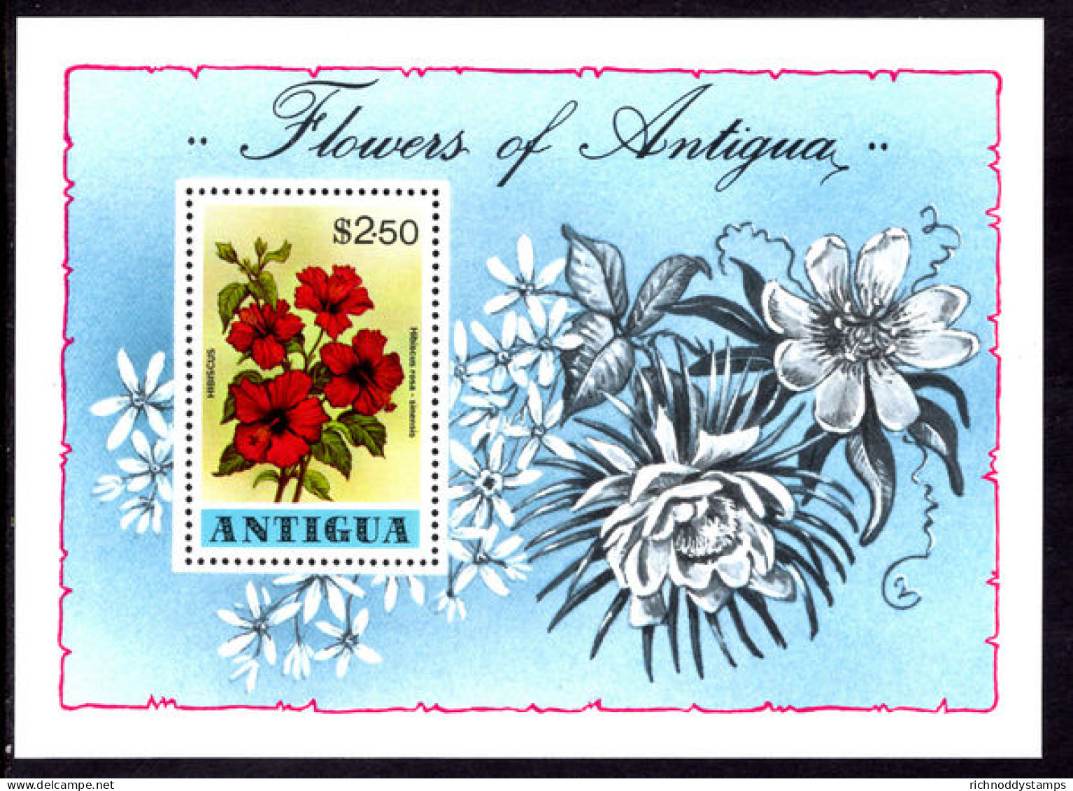 Antigua 1978 Flowers Souvenir Sheet Unmounted Mint. - 1960-1981 Autonomie Interne