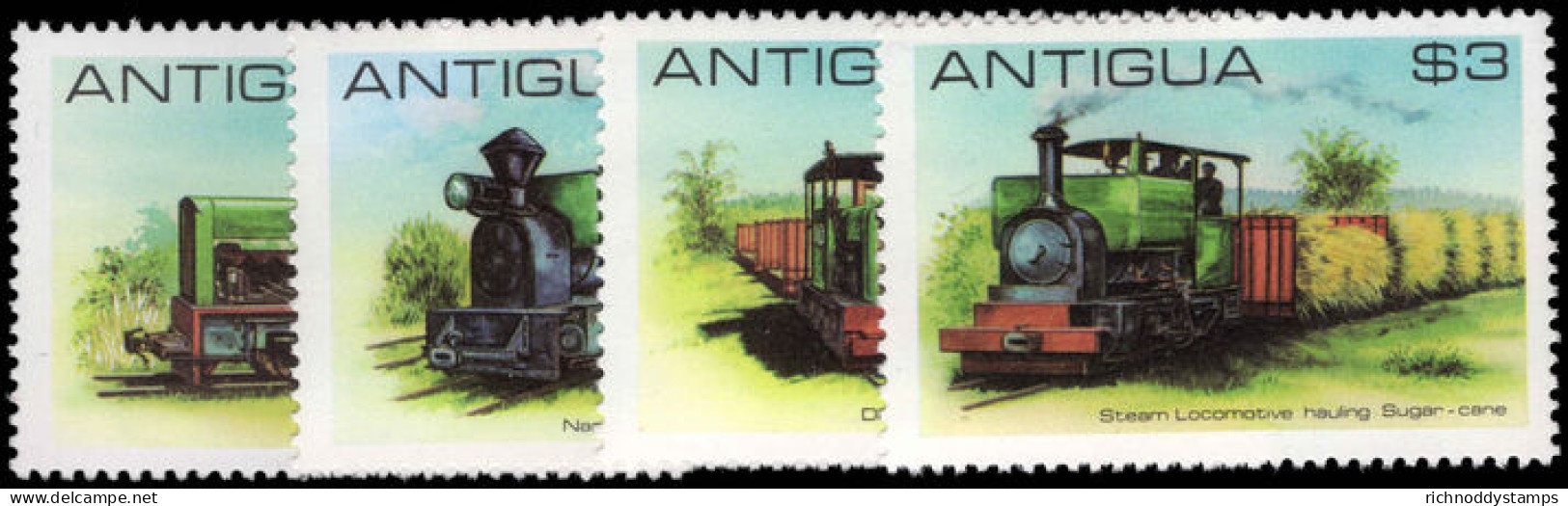 Antigua 1981 Sugar Cane Railway Locomotives Unmounted Mint. - 1960-1981 Ministerial Government