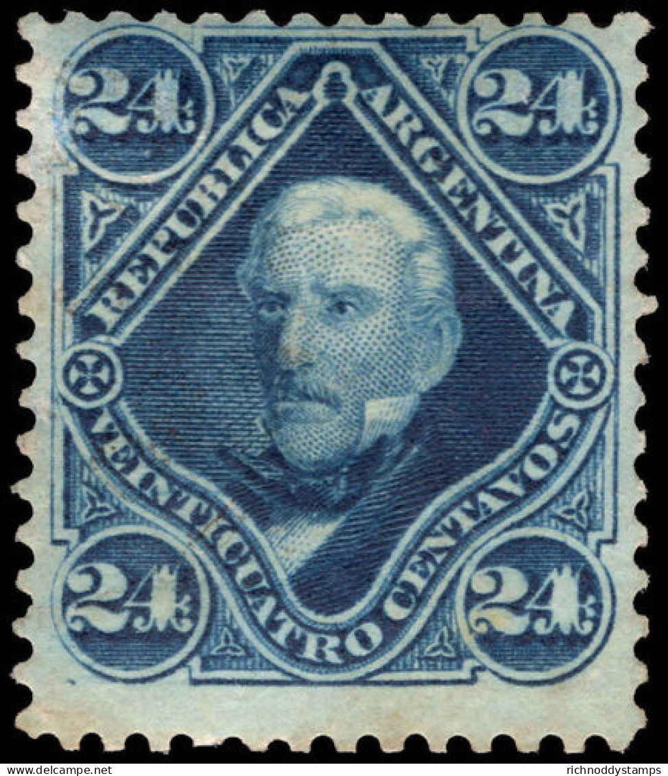 Argentina 1877-87 24c Deep Blue Fine Unmounted Mint. - Nuovi