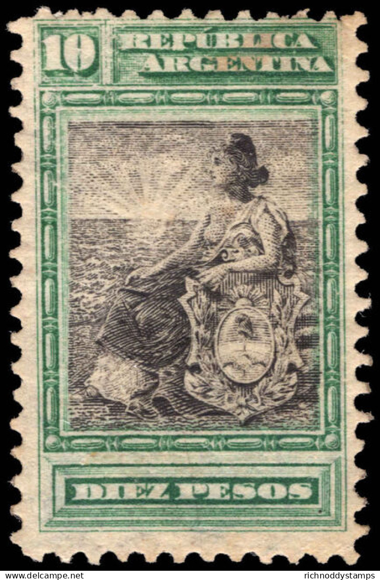 Argentina 1899-1903 10p Black And Deep Green Perf 11&#189;c Fine Unmounted Mint. - Neufs