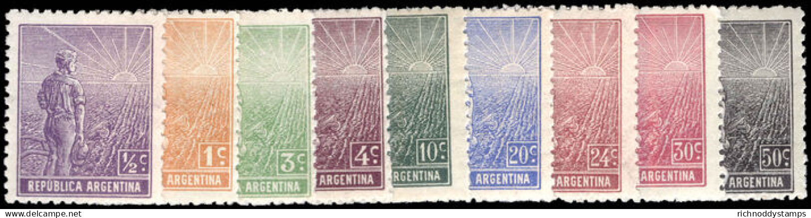 Argentina 1911-12 Part Set Wmk Sunburst Fine Unmounted Mint. - Nuevos