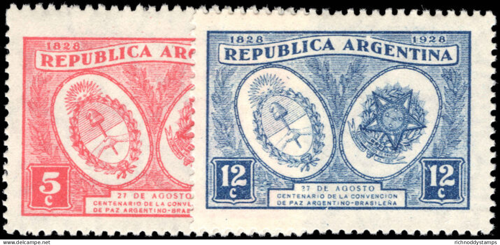 Argentina 1928 Centenary Of Peace With Brazil Fine Unmounted Mint. - Ongebruikt
