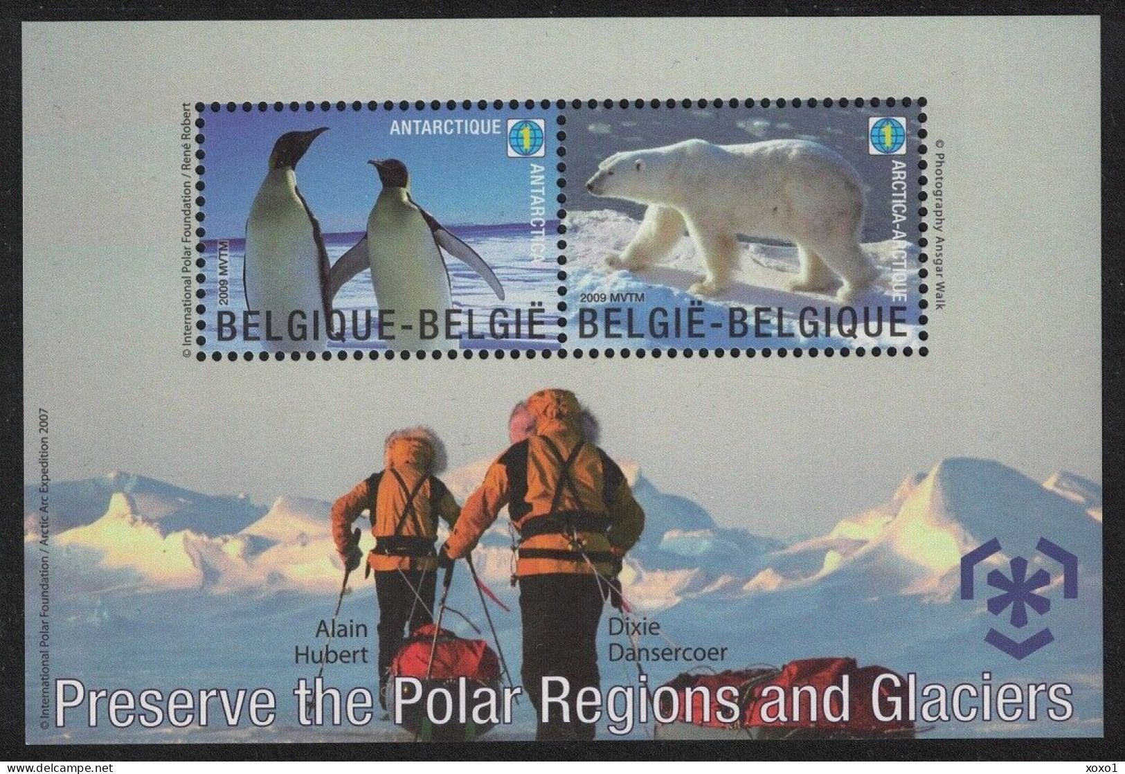 Belgium 2009 MiNr. 3930 - 3931 (Block 140) Belgien BIRDS ANIMALS Polar Regions And Glaciers S/sh MNH** 8.00 € - Faune Arctique