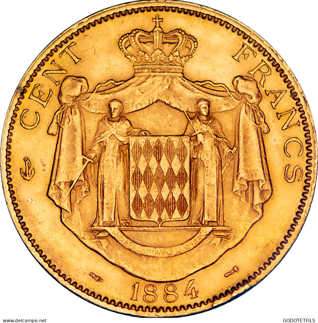 Monaco - 100 Francs Or Charles III 1884 Paris - 1819-1922 Honoré V, Charles III, Albert I