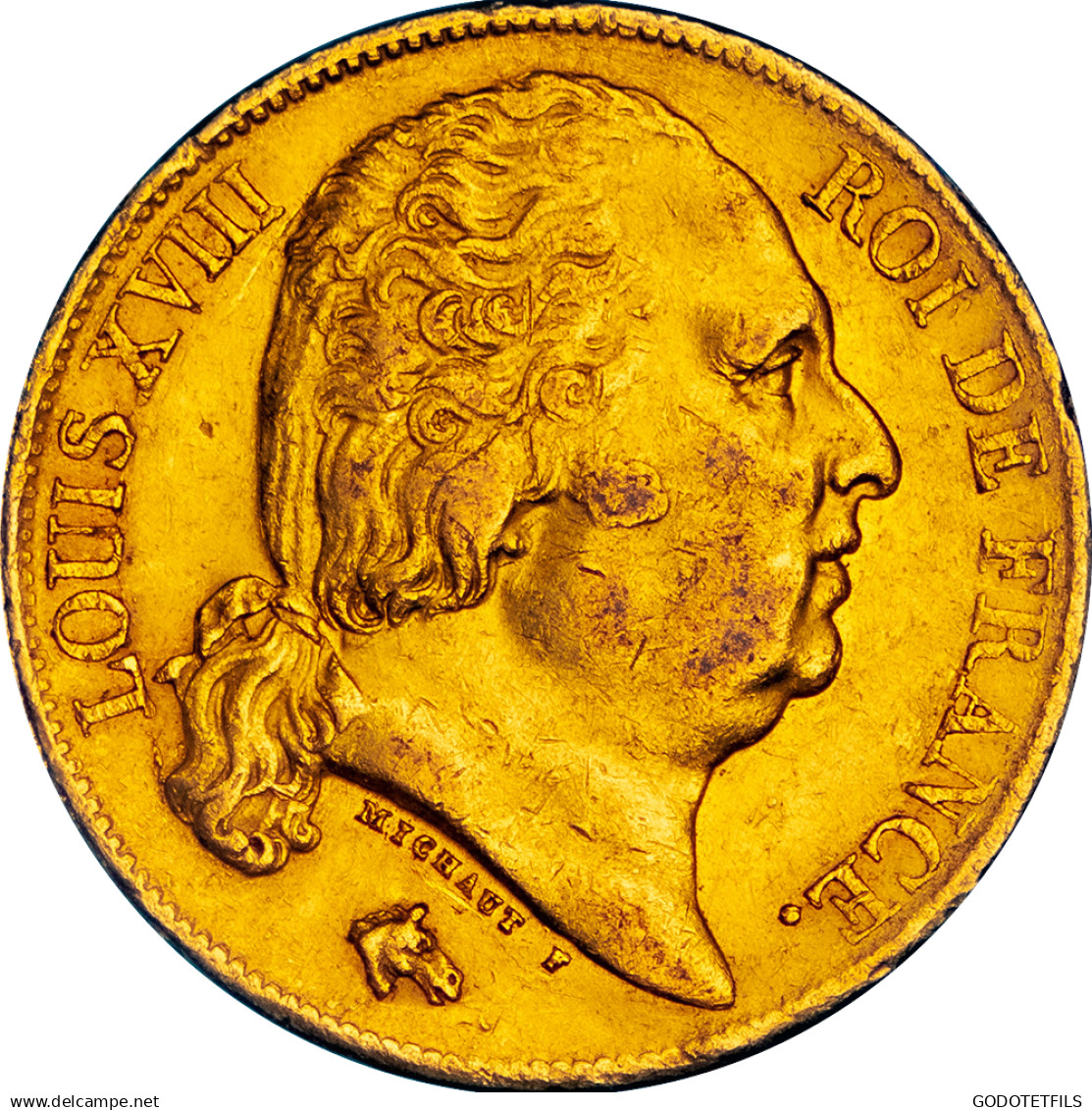 20 Francs Or Louis XVIII 1819 Perpignan - 20 Francs (gold)