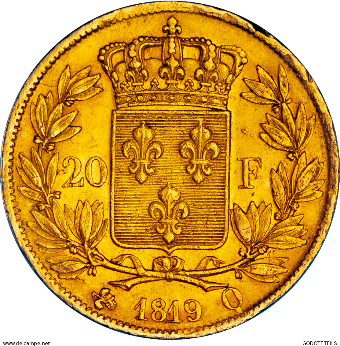 20 Francs Or Louis XVIII 1819 Perpignan - 20 Francs (goud)